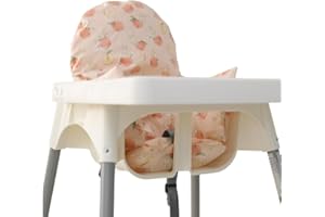 Gembebe Waterproof High Chair Cushion for IKEA High Chair, One Piece with Sitting Cushion, Easy-Clean, Super Comfort (Peach Bunny)