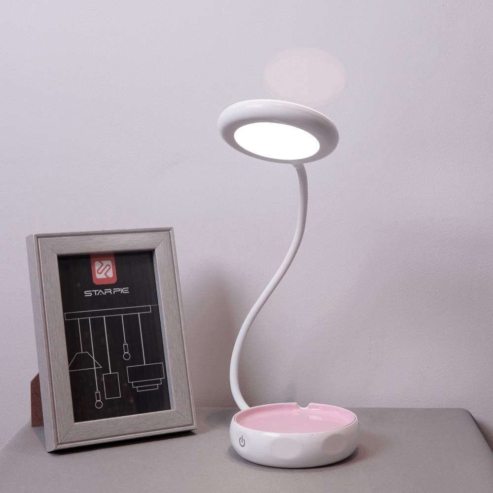 STARPIE Portable Double-Sided Lighted Makeup Mirror - 2.8inch Lighted Vanity Mirror with Lamp and Power Bank - Adjustable Rotation（3 Steps Dimming)