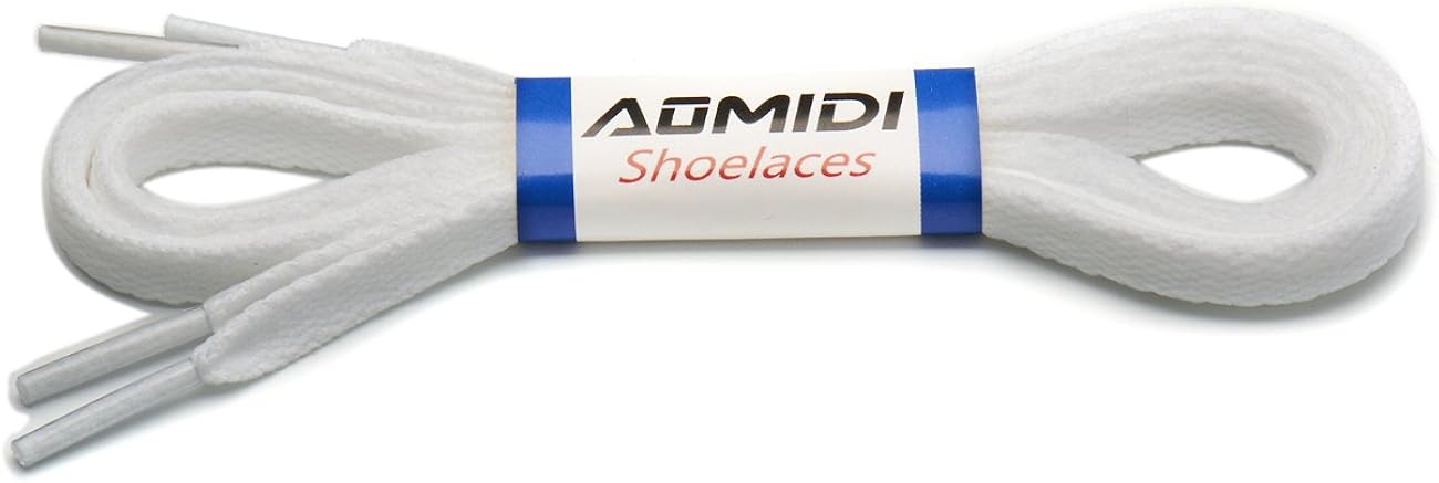 AOMIDI Flat Shoelaces 5/16" (2 Pair) - for Sneakers and Converse Shoelaces Replacements: Shoes