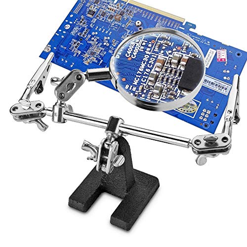 image for TENINYU Helping 3rd Hand Magnifier Tool Soldering Iron Base Stand with