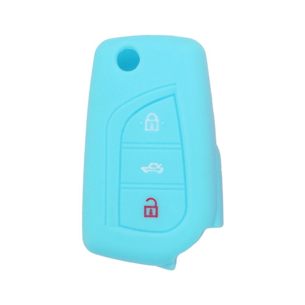 BROVACS Silicone Cover Protector Case Holder Skin Jacket Compatible with TOYOTA 3 Button Flip Remote Key Fob CV9408 Light Blue
