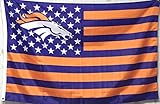 Denver Broncos With US Stripe Star Flag (3ftx5ft)