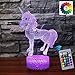 Unicorn Night Light for Kids, Best Christmas Gifts for Girls, 7 Colors Change with Remote and Timing. Birthday Gifts for Kids