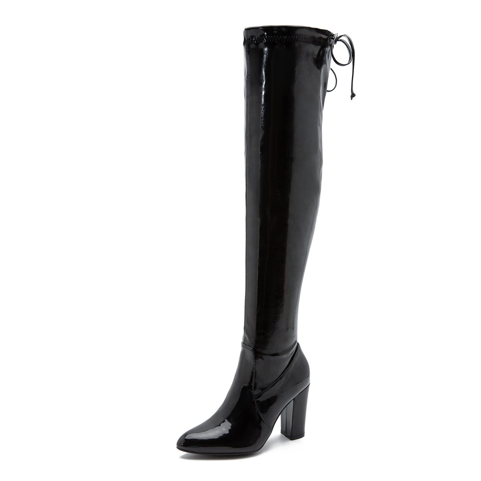 Women's Thigh High Boots Over The Knee Boot Sexy Pointed Toe Chunky ...