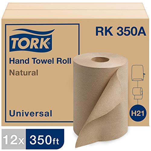 Tork RK350A Universal Hardwound Roll Towel, 7.88" x 350 ft, Natural, 12 Rolls/Carton