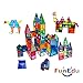 60-piece Magnetic tiles Building Blocks Toys Set, Powerful Magnets, Various Shapes, One Magnetic Wheel Base, Four Magnetic Windows, One Bonus Bag, for Kids, Toddlers