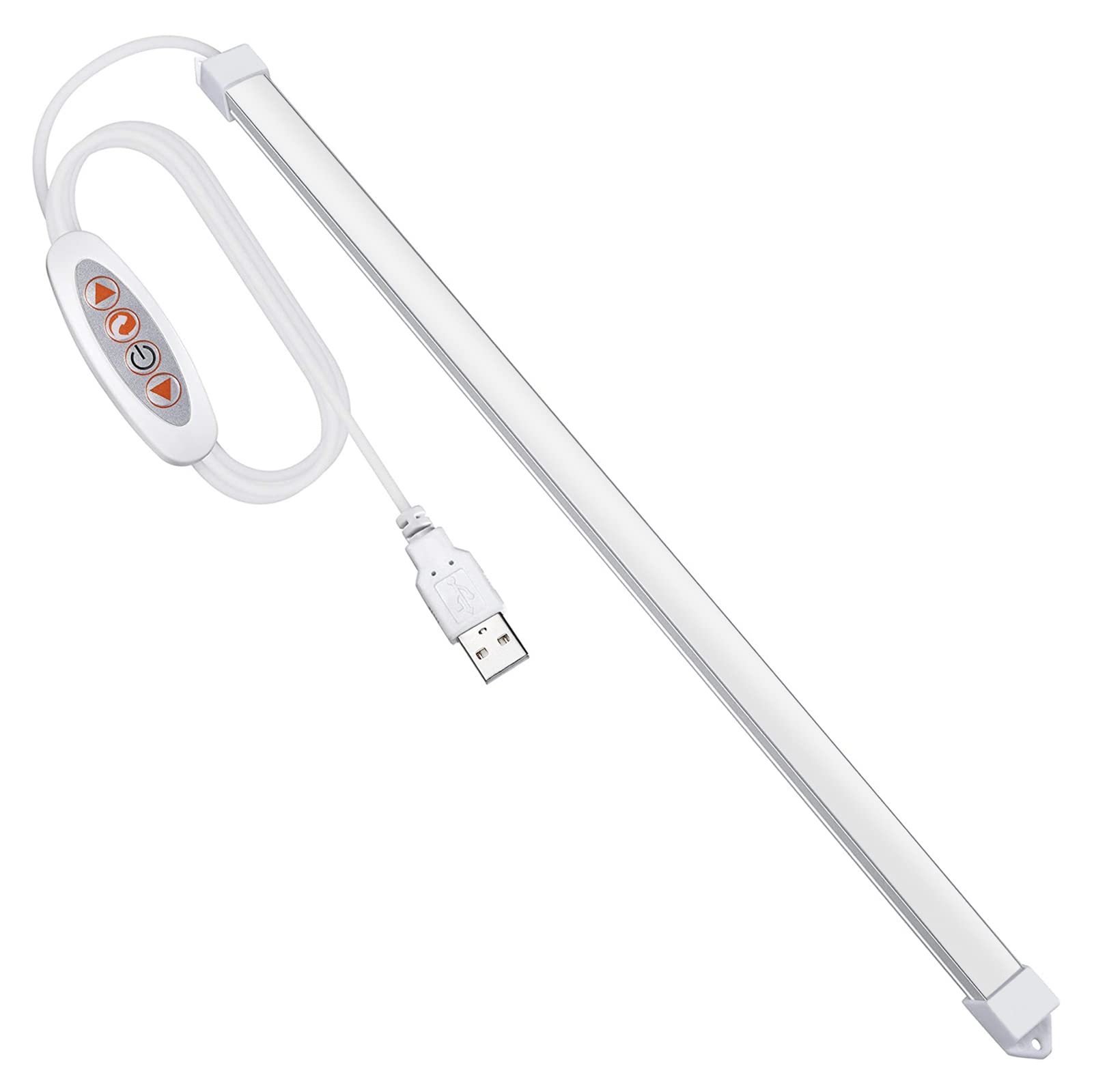 Milpoel LED Light Strip, 35cm, Strip Lights, 3 Colour Temperature Dimmable Plug in USB LED Light, Slim LED Light Bar for Room, Work Table, Keyboard (3 Color)