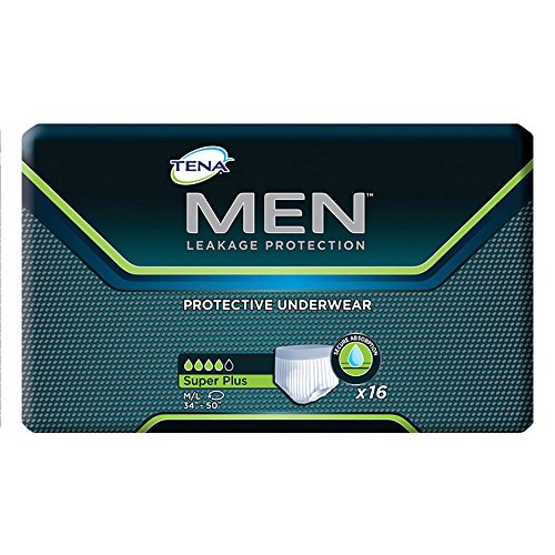 TENA Men Super Plus Protective Underwear, Incontinence, Disposable, Heavy Absorbency, Small/Medium, 16 Count