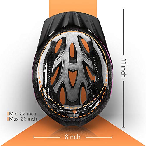 JBM Adult Cycling Bike Helmet Specialized for Men Women Safety Protection CPSC Certified (18 Colors) Black/Red/Blue/Pink/Silver Adjustable Lightweight Helmet (Pink & Black (New), Adult)