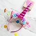 Zeekoo Unicorn Party Supplies Set，Baby Unicorn Horn Headband Rose Flower Hairband Animal Photo Props with Glitter Ears，Unicorn Birthday Cosplay for Girls Children Gift Halloween Party Costume(5 pack)