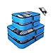 Packing Cubes - 5 pc Value Set Luggage Organizer - 2 Large & 2 Medium + Bonus Shoe Bag Included - By Bingonia Travel Accessories (Blue)