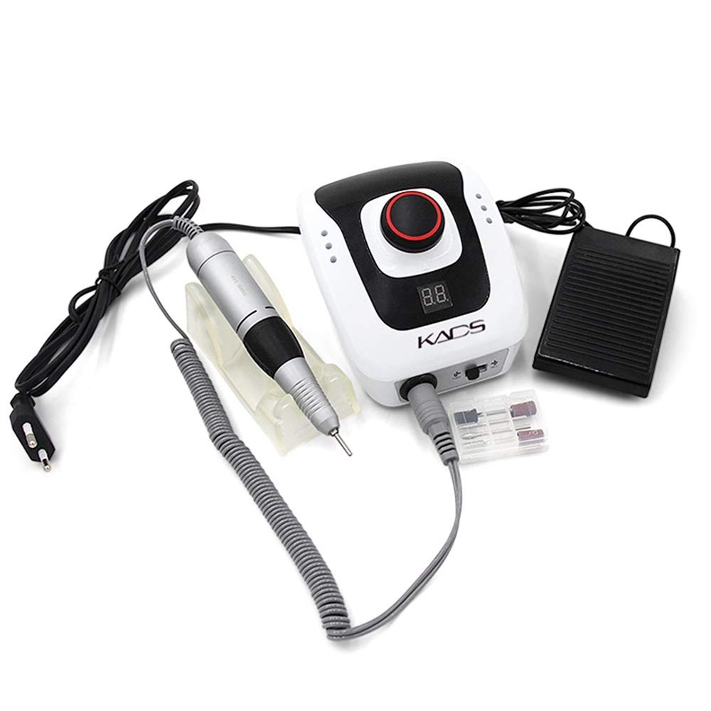 Alexnailart 300-35000 RPM Nail Art Drill File Machine Electric Manicure Pedicure Drill Kit for Acrylic Nails Polishing Removing for Salon Home