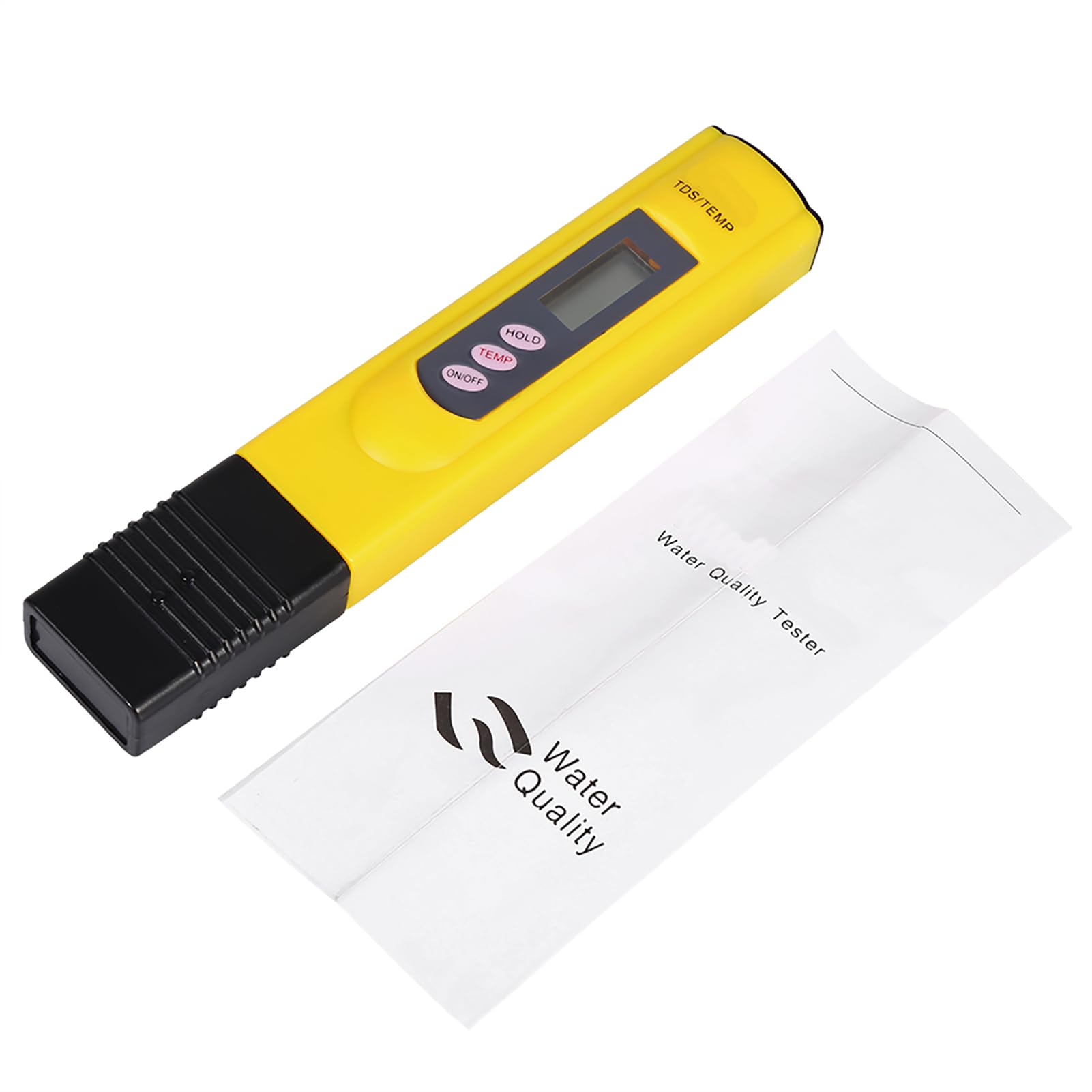 Haofy Digital LCD Water Quality Testing Pen Portable Water Quality Monitoring Tester Purity Filter TDS Meter 0-9990 PPM Temp Tester (yellow)
