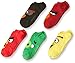 Angry Birds Boys' 5 Pack No Show Socks, Dark Big Face Assorted, Fits Sock Size 6-8.5; Fits Shoe Size 7.5-3.5