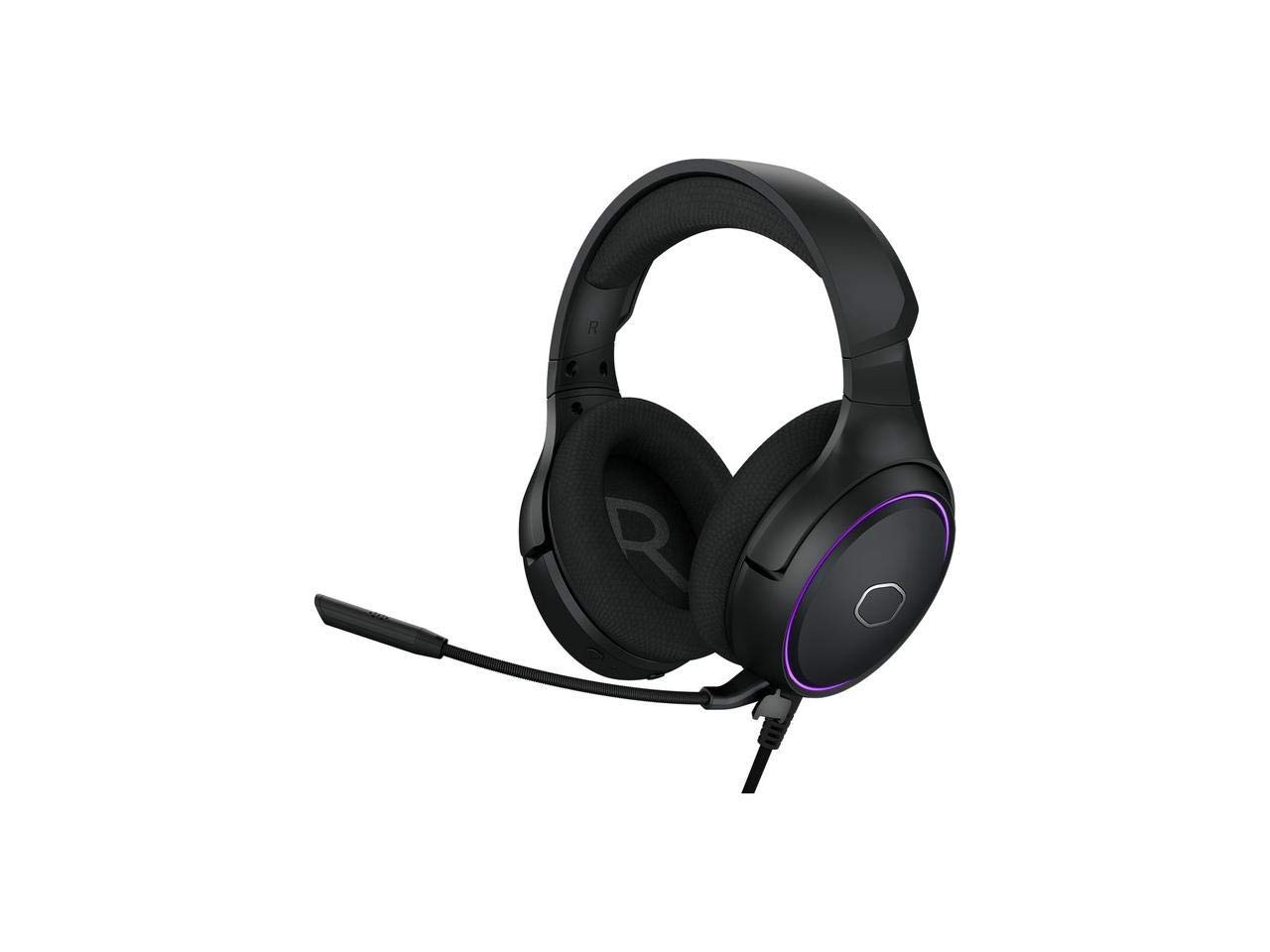 Cooler Master MH650 RGB Gaming Headset with Virtual 7.1 Surround Sound - Cross-Platform Compatible with 50mm Neodymium Audio Drivers, Ultra-Clear Boom Mic and Portable Frame - USB Type A, Black
