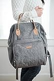 Premium Stylish Baby Diaper Bag Backpack Organizer with Stroller Straps, Multi-function Pockets for Bottles and Diapers | All-In-One Modern Design for Men and Women | Gender Neutral Grey