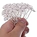 Yantu Womens Flower Hair Pins Hair Pins for Wedding Hair Clips with Crystal (Pack of 20) (Five flower crystal)
