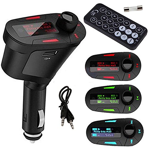 ZHUOTOP Car Kit Mp3 Player Wireless Fm Transmitter Modulator Usb Sd Mmc Lcd With Remote Sw-618 Get More Fun During Driving Green - Thumbnail 3