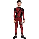Bemeiren Kid's Halloween Superhero Bodysuit Costumes 3D Print Muscle Outfit for Boys Girls cosplay Performance Yellow Red