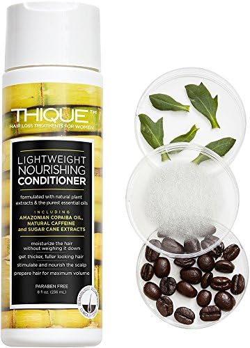 THIQUE Lightweight Nourishing Conditioner – Hair Growth Conditioner for Thinning Hair – Weightless Hydrating and Volumizing Conditioner – Anti-Hair Loss Conditioner – Plant Based, Paraben Free (8oz)