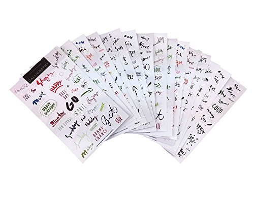 Honbay 16 Sheets Planer Journaling Design Clear Stickers for Card Making and Scrapbooking