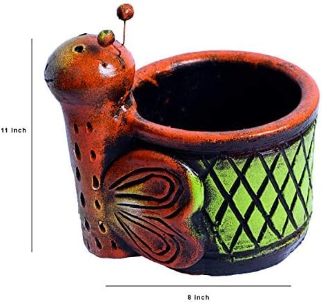 Maceta Rural Hecha a Mano de Terracota con Mariposas: Amazon.es ...