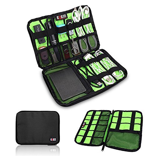 BUBM Universal Cable Organizer Electronics Accessories Case Various USB, Phone, Charge, Cable organizer Travel Organizer--Large (Black)