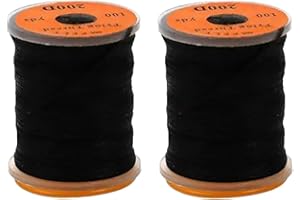 SelHeng 2Pcs Black Fly Tying Thread, Fly Tying Thread Fishing Accessories Flies Tying Material Fluorescent 100Yard 200D Bass 