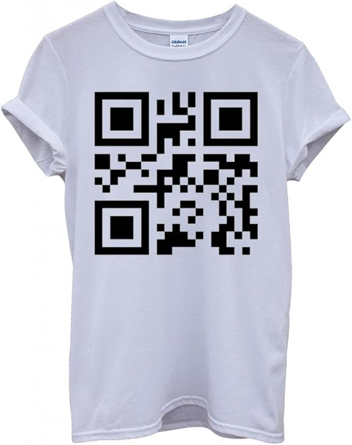 QR Code Barcode Secret Message Scan Cool Funny Swag White Men Women Unisex Top TShirt Medium