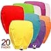 Maylai 20Pcs Sky Lanterns Flying Paper Lanterns Chinese Wish Lanterns for Birthday Wedding Party Anniversary Chinese Lanterns Assorted Colors 100% Biodegradable Environmentally Friendly!