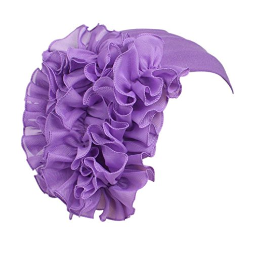 Sunyastor Summer Women Flower Cancer Chemo Hat Beanie Scarf Turban Head Wrap Cap Headband Shower Cap (Purple, One Size)