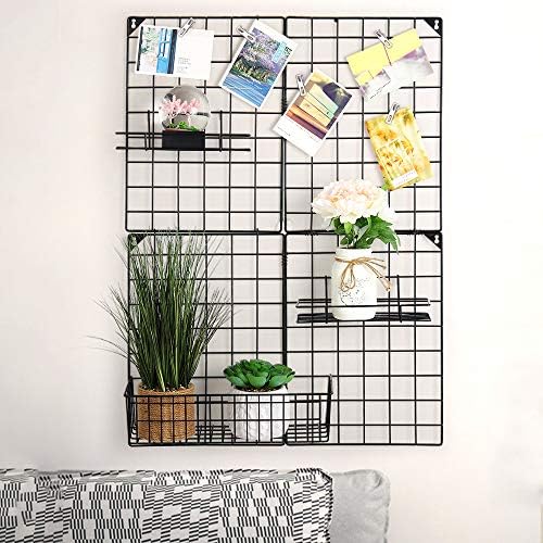 RZChome Wire Grid Panel, MultiFunctional Wall Storage Display Grid for