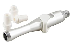 Earlywish Dental Aspirator + 3 Adapters Tips Nozzles, Aluminum, Non-Sterile, 1 Pack