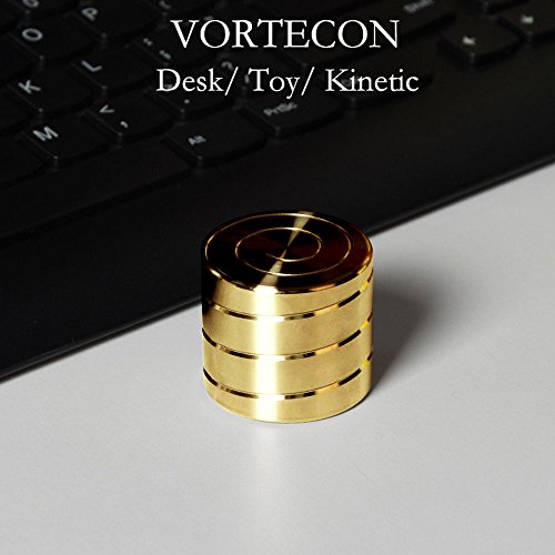 DODOMAGXANADU Vortecon Kinetic Spinning Desk Toy Anxiety Relief Fidget Toys with Mesmerizing Motion Creates a Mind-bending Optical illusion of Continuously Flowing Helix (Golden)
