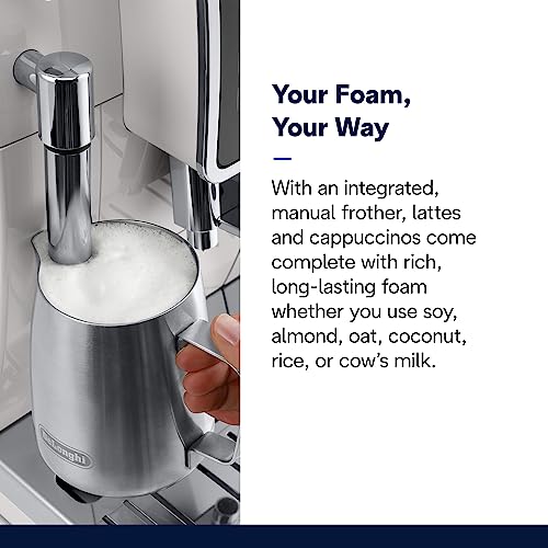 De'Longhi Dinamica Espresso Machine, White Automatic BeantoCup