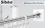 Sibba Shower Rod Holder 4Pcs Sticky Curtain Bracket No Drilling Clear view 9