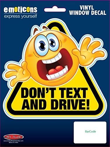 HOT STUFF MERCHANDISE EMOTICON DONT TEXT AND DRIVE VINYL AUTO STICKER