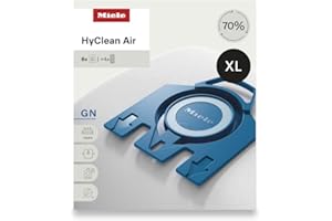 Miele Original AirClean 3D Efficiency GN Vacuum Cleaner Bags for Miele Complete C2/C3, Classic C1, and S8/S5/S2 Models, Filters More Than 99.9% of Dust, XL Pack of 8 – 10455150