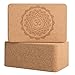 Cork Wood Yoga Blocks with Premium Designs, 2 Packthumb 1