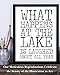 Lake House Wall Art 11x14 Unframed Print – “What Happens at the Lake Is Laughed About All Year” Funny Lake Quote Sign Rustic Farmhouse Lake Life Decoration for Cabin, Cottage, Lodge, or Vacation Home