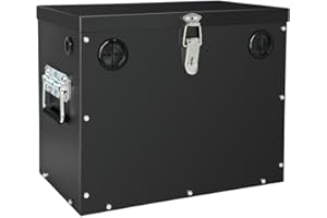 PEASTORM 12V Car/RV/Marine Battery Box, Assemble Steel Battery Relocation Kit for Trailer, Boat, Trolling Motor, Kayak (Group 27 Black)