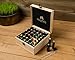 YogiTec Essential Oils Storage Box - Wooden 36 Slots Organizer Carrying Case for Aromatherapy Oils Bottle or Roller Bottles with Black Foam Padding and Free 192 Labels for Holidays