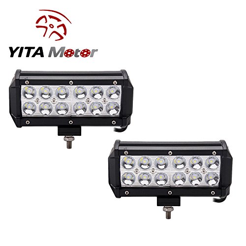 YITAMOTOR Led Light Bar 2Pack 36W 6″ inch SPOT LED Light Driving Fog Lights with Mounting Bracket for Jeep off road Van Camper Wagon ATV AWD SUV 4WD 4×4 Pickup