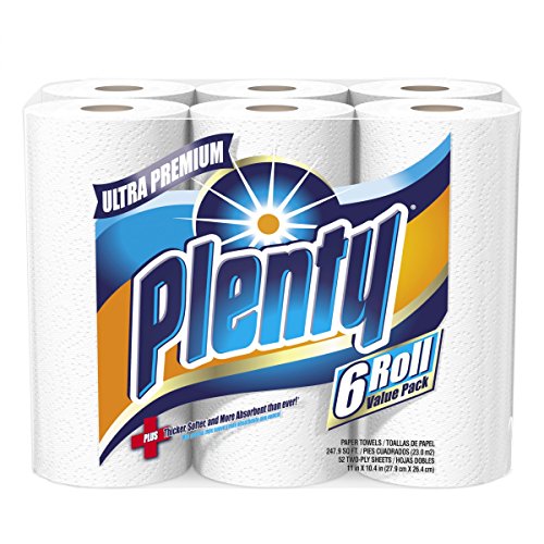 Plenty Ultra Premium Full Sheet Paper Towels, White, 24 Total Rolls (2 Cases)