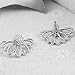 Lotus Studs Ear Crawler Earrings Cuff Climber Ear Wrap Pin Vine Pierced Charms Rhinestone Clip On Jewelry Silver Plated