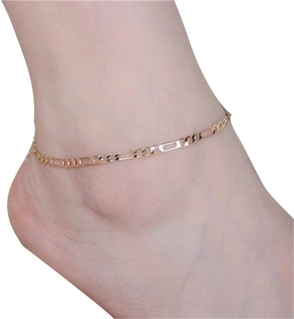 HIRIRI Women Girl Silver Cute Small Plum Flower Heart Chain Anklet Ankle Bracelet Barefoot Sandal Beach Foot