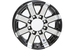 HISPEC WHEEL &TIRE 16x6 Hi Spec HWT Series 07 Black Inlay Aluminum Trailer Wheel 8 on 6.5 Lug, 3,960 lb Max Load