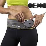 Running Belt, Fully Adjustable Fastener, Fitness Waist Belt, Key Clip. Fits iPhone 6,7,8 plus, X. Unisex. Suitable for Gym Workouts, Exercise, Cycling, Walking, Jogging, Sport, Travel, Outdoors