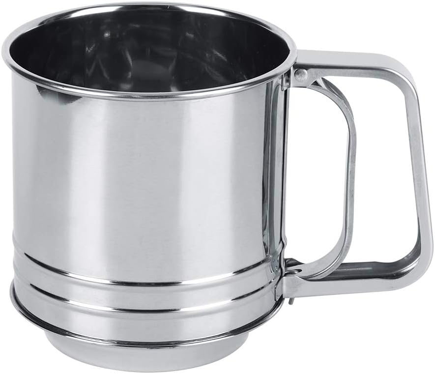 Setaccio Per Farina In Acciaio Inox Da 8 Tazze Con Manovella Girevole Setaccio Per Zucchero Con 16 Maglie Fini Setaccio Per Farina Resistente Alla Corrosione 95241856