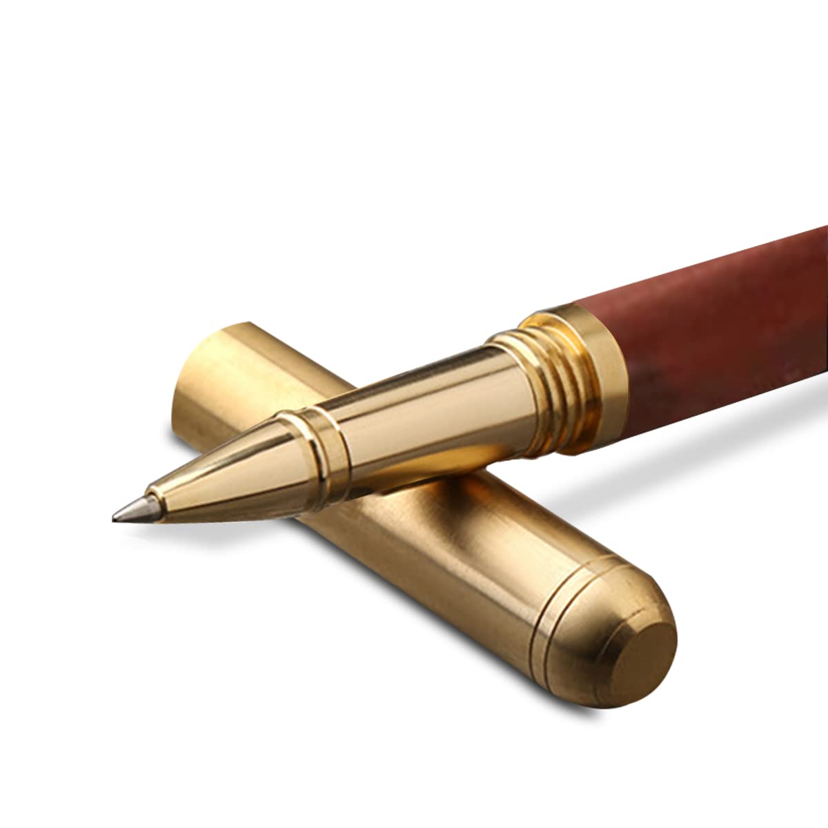 PORRASSO Vintage Signing Pen Wooden Ballpoint Pen Creative Handmade Writing Pen Smooth Writing for Precision Writing Journaling Drawing Red Sandalwood B